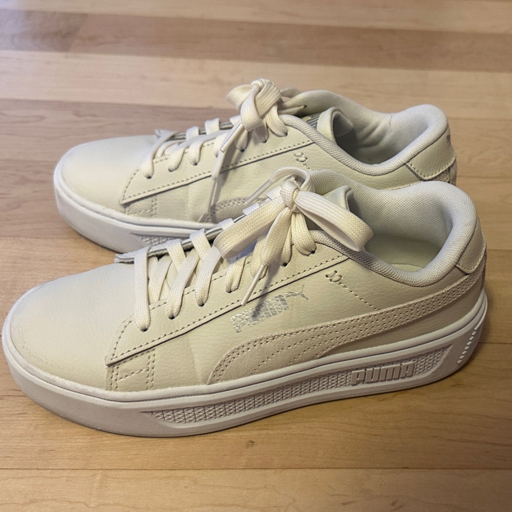 Puma Off-White Leather Sneakers